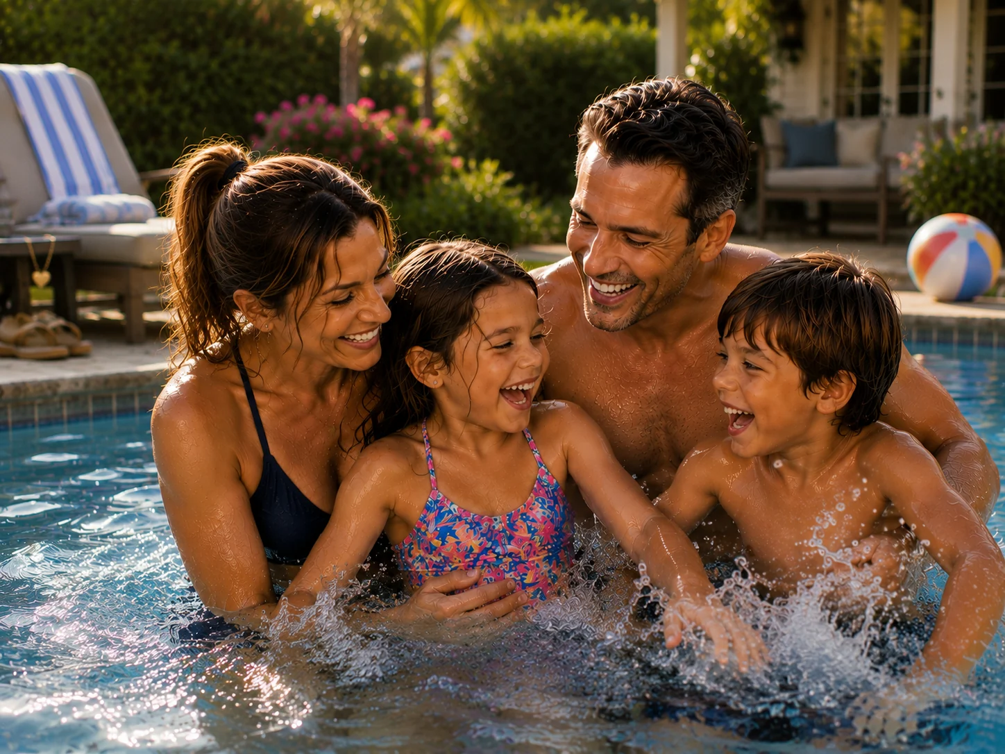 Elena and Chris Maris enjoying family time with their children